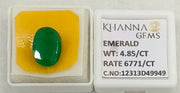 4.85/CT Natural Panna Stone with Govt. Lab Certificate-12313D49949
